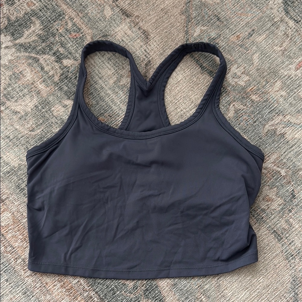Black Racerback Crop Top with Wide Straps